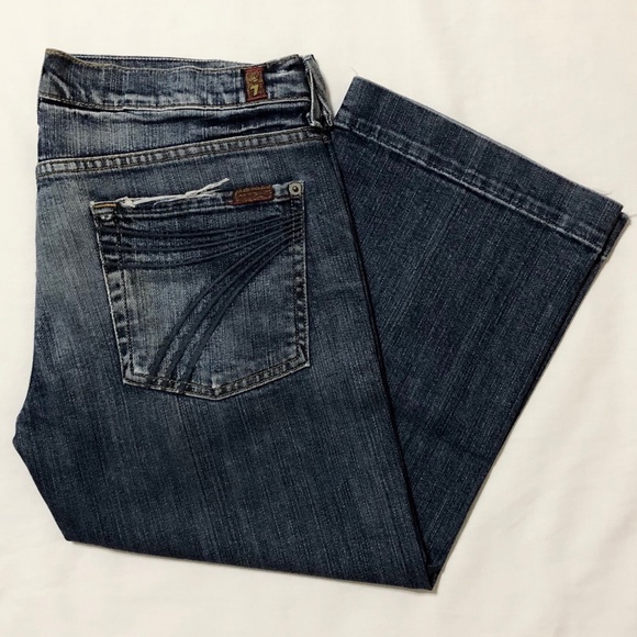 7 For All Mankind Dojo Distressed Cropped - Sz 31 - Picture 10 of 16